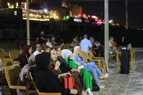 Gaza's open-air cinema showcases local talent in Gaza, July 2023 [Mohammed Asad/MiddleEastMonitor]