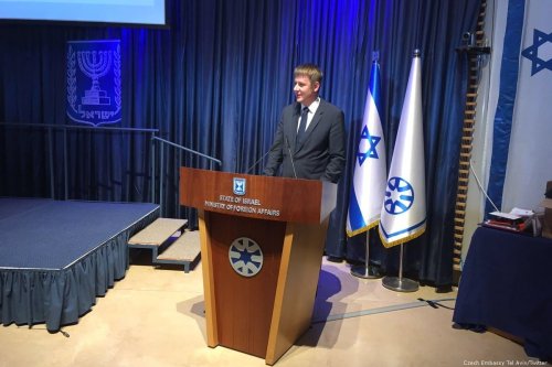 Czech Foreign Minister Tomas Peteicek delivers a speech in Jerusalem on 14 November 2018 [Czech Embassy Tel Aviv/Twitter]