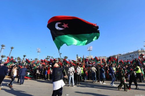 People gather at The Martyrs' Square to celebrate the 9th anniversary of Libyans’ 17 February Revolution in Tripoli, Libya on February 17, 2020 [Hazem Turkia / Anadolu Agency]