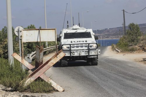 A vehicle of the UN peacekeeping force UNIFIL on October 14, 2020 [Ali Abdo/Anadolu Agency]