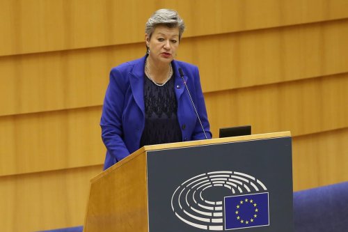EU Commissioner for Home Affairs, Ylva Johansson speaks at the European Parliament Plenary session in Brussels, Belgium on 19 January 2021 [Dursun Aydemir/Anadolu Agency]