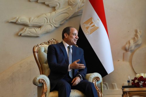 Egyptian President Abdel Fattah el-Sisi in Baghdad, Iraq on June 27, 2021. [Murtadha Al-Sudani - Anadolu Agency]
