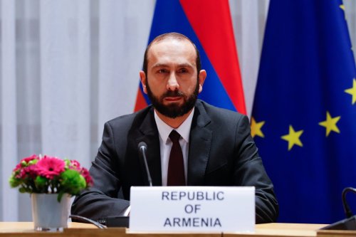 BRUSSELS, BELGIUM - NOVEMBER 15: Armenian Foreign Minister Ararat Mirzoyan attends the EU-Eastern Partnership Foreign Ministers meeting held in Brussels, Belgium on November 15, 2021. ( EU Council / Pool - Anadolu Agency )