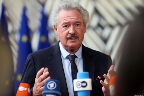 Minister for Foreign Affairs of Luxembourg Jean Asselborn speaks to press members as he attends EU Foreign Ministers Meeting in Brussels, Belgium on 25 February 2022. [Dursun Aydemir - Anadolu Agency]