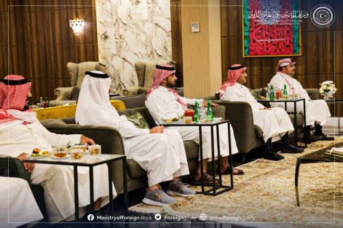 A Saudi delegation arrives in Libya and meets with officials from the Government of National Unity on 14 May 2023 [Libyan Ministry of Foreign Affairs/Facebook]
