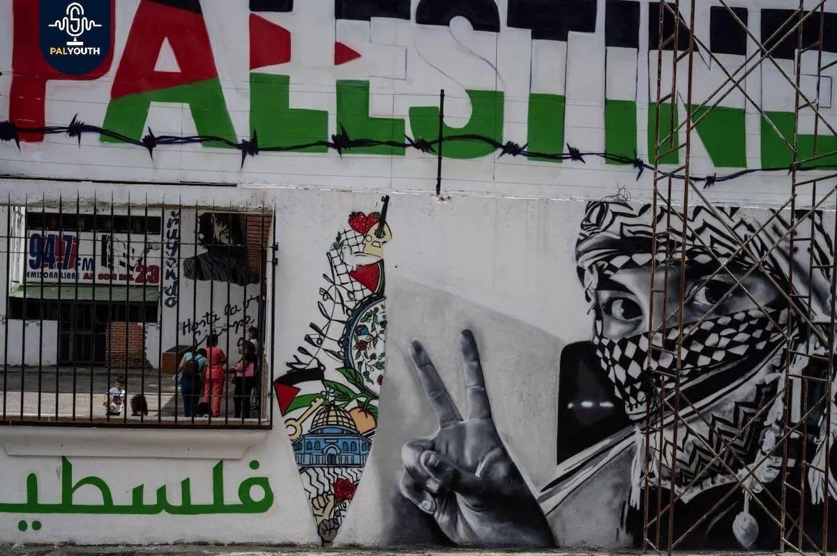 Palestine solidarity mural in Caracas, Venezuela, July 2023. [Pal Youth]
