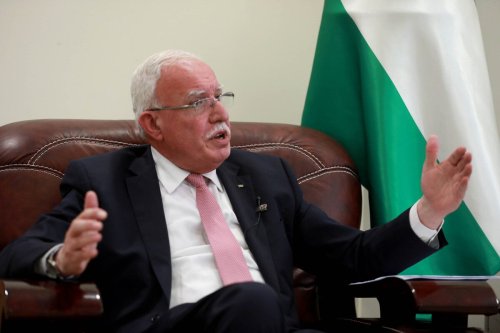 Palestinian Foreign Minister Riyad al-Maliki speaks during an exclusive interview in Ramallah, West Bank on May 22, 2022 [Issam Rimawi/Anadolu Agency]