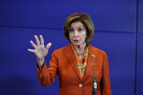 US House Speaker Nancy Pelosi attends a meeting of heads of parliaments of the G7 group of nations at the Bundestag in Berlin, Germany on September 16, 2022. [Abdulhamid Hoşbaş - Anadolu Agency]