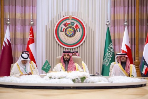 Crown Prince of Saudi Arabia Mohammad bin Salman al-Saud (C) attends the 43rd Gulf Cooperation Council (GCC) Summit at King Abdul Aziz International Conference Center in Riyadh, Saudi Arabia on December 09, 2022 [Royal Court of Saudi Arabia - Anadolu Agency]
