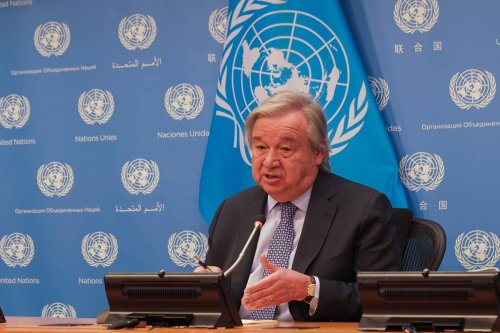 United Nations Secretary General Antonio Guterres holds a press conference at the UN Headquarters in New York, United States on December 19, 2022 [Selçuk Acar/Anadolu Agency]