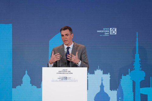 Spanish Prime Minister Pedro Sanchez makes the closing speech during the 13th International Finance Forum - Spain Investors Day in Madrid, Spain on January 12, 2023 [Burak Akbulut - Anadolu Agency]