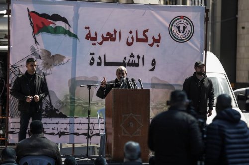 Member of the Hamas leadership Mahmoud al-Zahar in Gaza City, Gaza on March 10, 2023 [Ali Jadallah/Anadolu Agency]