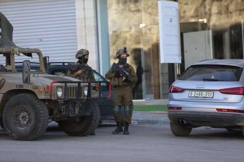 Israeli forces take security measures after raid the city of Nablus in the north of the West Bank on March 12, 2023. 3 Palestinians were killed in the raid. [Nedal Eshtayah - Anadolu Agency]