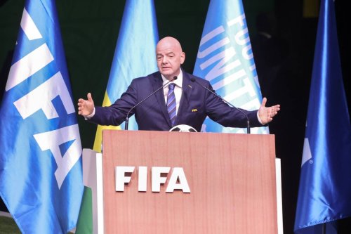 FIFA President Gianni Infantino speaks during the 73rd FIFA Congress in Kigali, Rwanda on March 16, 2023 [Cyril Ndegeya - Anadolu Agency]