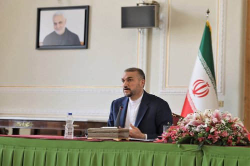 Minister of Foreign Affairs of Iran, Hossein Amir-Abdollahian gives a news conference in Tehran, Iran on March 19, 2023 [Iranian Foreign Ministry/Anadolu Agency]