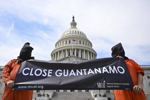 A group of human rights organizations organized joint protest vigils Wednesday in several states across the US calling for the release of detainees at the American military prison at Guantanamo Bay, Cuba who are eligible for transfer in Washington D.C., United States on April 5, 2023. [Celal Güneş - Anadolu Agency]