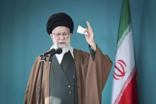 Iranian Supreme Leader Ali Khamenei on April 22, 2023 [Iranian Leader Press Office/Anadolu Agency]