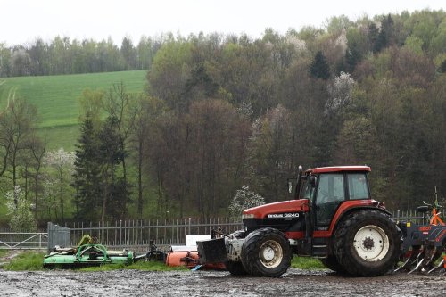 A tractor is seen at the farm in Buczyna, Poland on April 25, 2023. Polish farmers protest as some Ukrainian grain and other products stay in the country during transport abroad [Jakub Porzycki - Anadolu Agency]