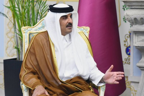 Emir of Qatar Sheikh Tamim bin Hamad Al Thani on June 08, 2023 [Presidency of Tajikistan/Anadolu Agency]