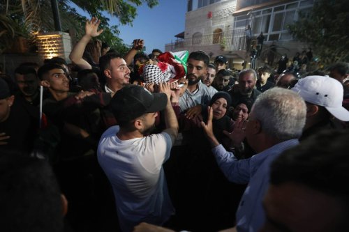 People attend the funeral of 25-year-old Omar Cebbara after he has been shot dead during clashes that occurred after Israeli settlers lit houses and cars of Palestinians on fire in Turmus Ayya district of Ramallah, West Bank on June 21, 2023 [Issam Rimawi - Anadolu Agency]
