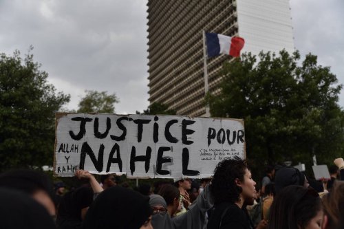People gather to protest the death of 17-year-old Nahel, who was shot in the chest by police in Nanterre on June 27, in Paris, France on June 29, 2023 [Firas Abdullah/Anadolu Agency]