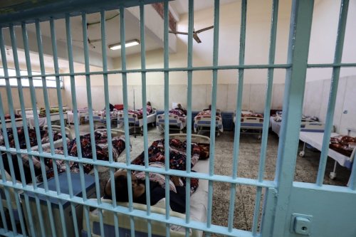 Inmates are seen inside an Egyptian prison on 19 November 2019 [MOHAMED EL-SHAHED/AFP/Images]