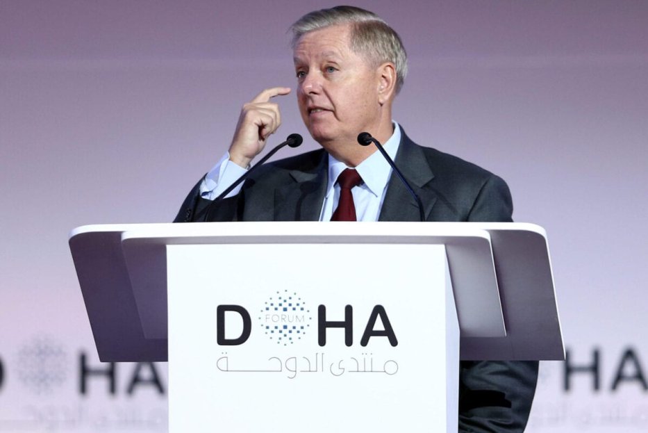 US Senator Lindsey Graham speaks during a plenary session of the Doha Forum in the Qatari capital on December 14, 2019 [MUSTAFA ABUMUNES/AFP via Getty Images]