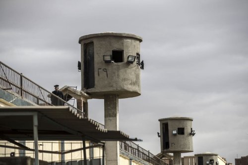 Watch towers at Tora prison in the Egyptian capital Cairo. [KHALED DESOUKI/AFP via Getty Images]