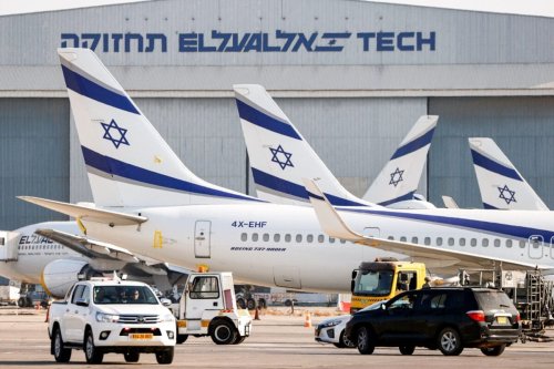 This picture taken on August 3, 2020 shows the tail end of an Israeli El Al airline Boeing 737-958 aircraft on the tarmac at Israel's Ben Gurion Airport in Lod, east of Tel Aviv. [JACK GUEZ/AFP via Getty Images]