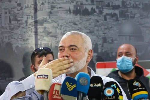 Hamas' political bureau chief Ismail Haniyeh on September 6, 2020 [MAHMOUD ZAYYAT/AFP via Getty Images]