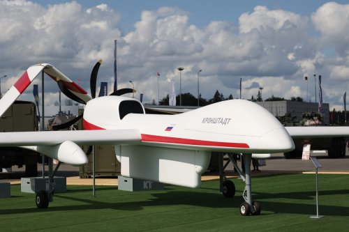 A Gelios-AEW unmanned aerial vehicle (UAV) at the Army 2021 Expo in Moscow, Russia, on Sunday, Aug. 22, 2021 [Andrey Rudakov/Bloomberg via Getty Images}