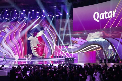 General view with Qatar written on the screens of the Exhibition and Convention Center at Doha Exhibition Center on April 01, 2022 in Doha, Qatar [Tnani Badreddine/vi/DeFodi Images via Getty Images]