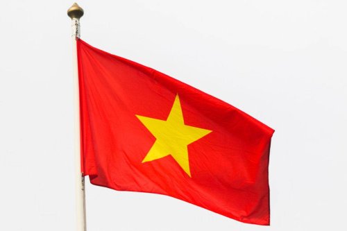 The flag of Vietnam seen in the gallery of flags of the participating countries in the framework of St. Petersburg [Konstantinov/SOPA Images/LightRocket via Getty Images]