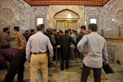 Iranian security forces deploy following an armed attack at the Shah Cheragh mausoleum in the city of Shiraz on October 26, 2022 [MOHAMMADREZA DEHDARI/ISNA NEWS AGENCY/AFP via Getty Images]