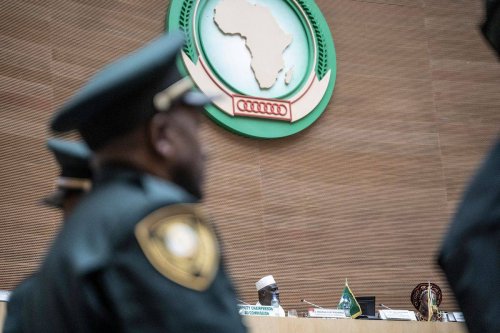 Moussa Faki Mahamat (C), Chairperson of the African Union (AU) [AMANUEL SILESHI/AFP via Getty Images]