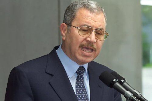 Former Prime Minister of Jordan Ali Abu Al-Ragheb. [Photo credit should read LUKE FRAZZA/AFP via Getty Images]