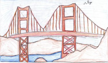 Drawing of the Golden Gate Bridge by my student Paige