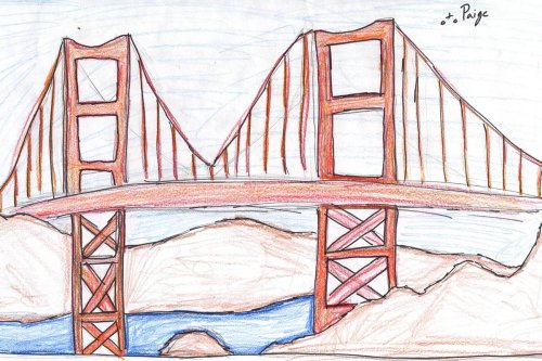Drawing of the Golden Gate Bridge by my student Paige