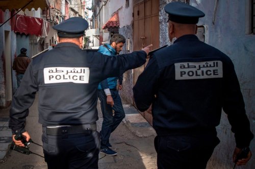 Moroccan policemen in Rabat, Morocco on 27 March 2020 [FADEL SENNA/AFP via Getty Images]