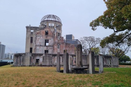 The remains of a building which survived the US nuclear bomb that hit the Japanese city of Hiroshima on 6 August 1945 [Daisy Ridley]