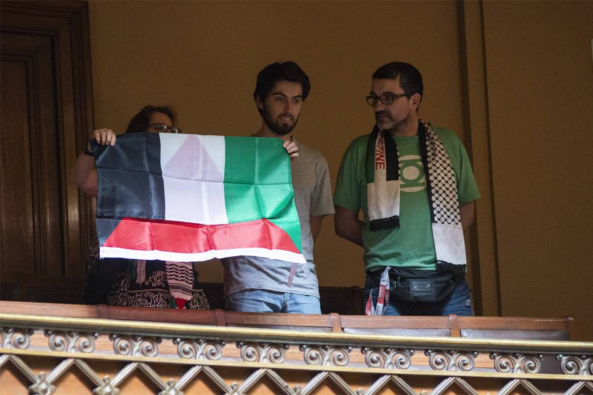 The Palestinian flag was displayed in the Uruguayan Congress during a solidarity session for Palestine. [Photo: official webpage of the Uruguayan Congress]