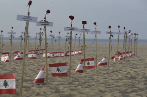 Brazilians remember Beirut port tragedy at Copacabana beach