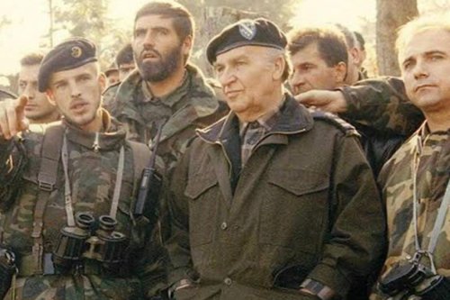 The first president of the Presidency of the newly-independent Republic of Bosnia and Herzegovina Alija Izetbegovic (1925-2003) and Colonel Serif Patkovic with the Army of Bosnia and Herzegovina [Patkovic's archieve]