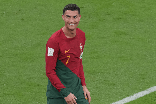 Cristiano Ronaldo (7) of Portugal during the FIFA World Cup Qatar 2022 at Lusail Stadium in Lusail City, Qatar. [Erçin Ertürk/Anadolu Agency]